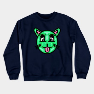 Green Female Kitty - Cat Crewneck Sweatshirt